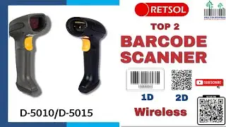 Top 2 Barcode Scanner Retsol 2d/1D Wireless D5010/D5015 Heavy Duty Cheapest Best barcode scanner