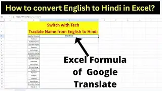 How to convert translate English to Hindi in Excel? #msexcel #excel #googletranslate #msexceltricks