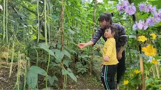 Luyen and Kieu visit the vegetabl garden and talk about different types of flowers and plants.