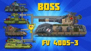 Battle of steel monsters with BOSS FV-4005-3 - Cartoons about tanks