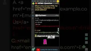 HTML Shorts Q17: What is the correct HTML for creating a hyperlink to an email address? #html #css