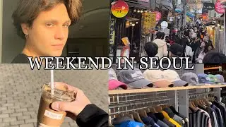 winter weekend in seoul vlog |  skincare hauls, mall browsing, and coffee