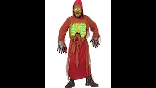 0792 - "ZOMBIE SKELETON" (hooded robe, belt, light-up mask & bones chest)