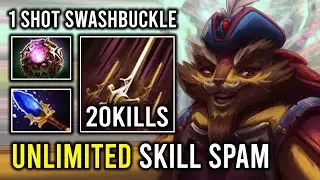 How to Offlane Pangolier with Unlimited Skill Spam 100% Full Aghanim OC Dota 2