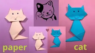 how to make a paper cat (easy)/origami paper cat