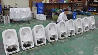 Mass Production Process of Automatic Bidet Toilet. All-in-One Toilet Seat Manufacturing Factory