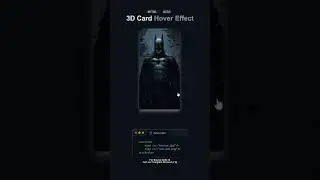 🎴 3D Card Hover Effect 2025! 💻✨ | Stunning JS Design in 60 Seconds||