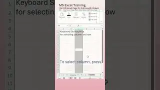 Keyboard Shortcuts for Selecting Row and Column