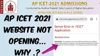 AP ICET 2021 Counselling Website Not Opening...//why...? Reason.....?