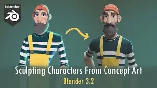 Sculpting a Character Head from Concept Art (Blender 3.2 Tutorial)