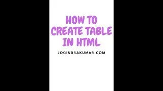 HOW TO CREATE TABLE IN HTML #html #css #shorts #table