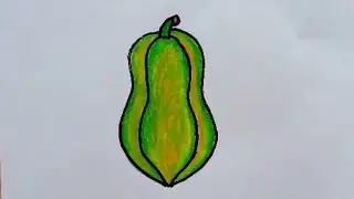 How to draw a papaya ||Papaya Drawing easy step by step simple drawing| Drawing papaya step by step