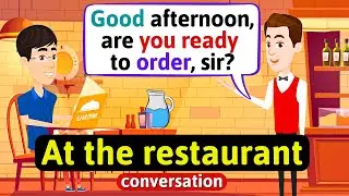 At the Restaurant (ordering food) - English Conversation Practice - Improve Speaking Skills