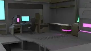 3Ds Max 2024 моделювання кіберпанк кімнати