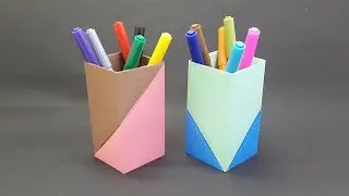 Paper Pen Holder Easy | How To Make Paper Pencil Stand | DIY Handmade Origami Pen Stand