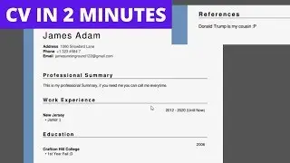 Professional CV Making in 2 Minutes - Without Any Software