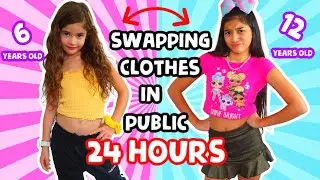 SWAPPING CLOTHES FOR 24 HOURS & GOING OUT IN PUBLIC WITH MY LITTLE SISTER!!!!