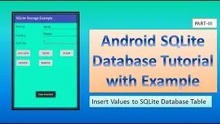 Insert Values to SQLite Database in Android,part-3,#92
