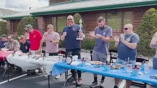 Chowing down at Fourth Annual First Responders Rib Eating Contest