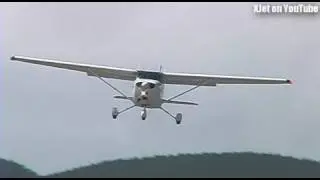 Light aircraft in WILD cross-wind landings at Tokoroa Airfield