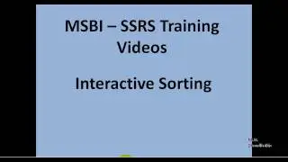 MSBI - SSRS - Interactive Sorting