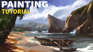 How I Paint a Landscape Environment from Scratch ( Concept Art )