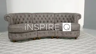 Tufted Scroll Arm Chesterfield Curved Sofa, by iNSPIRE Q