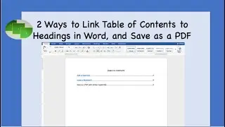 2 Ways to Link Table of Contents to Headings in Word, and Save As a PDF