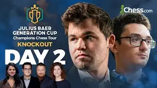 Julius Baer Generation Cup 2023 Day 2 | Magnus v Fabiano & Wesley v Alireza in Winners Semifinal!