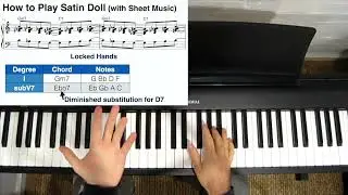 How to Play Satin Doll (Jazz Piano) - with Sheet Music