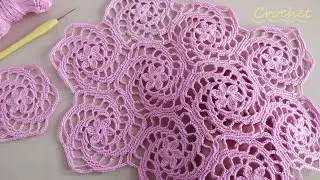 ВЯЗАНИЕ КРЮЧКОМ из МОТИВОВ "Спиральки" МК для начинающих 🌺Easy Crochet motifs pattern for beginners🌺