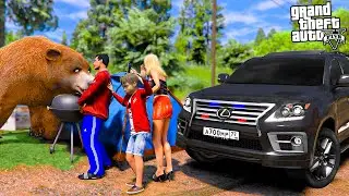 ОТЕЦ И СЫН В GTA 5 - ПРОВЕРКА LEXUS LX570 НА ПРОХОДИМОСТЬ! НА НАС НАПАЛ МЕДВЕДЬ! 🌊ВОТЕР