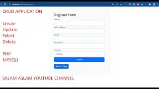 CRUD Operation in PHP Live Class, Core PHP, Create, Delete Update and Select Queries in PHP | Salam