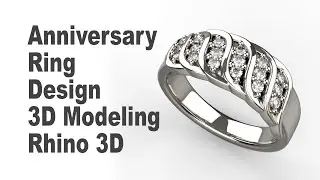 Custom Anniversary Ring - Jewelry CAD Design Tutorial 3D Modeling with Rhino 7 #185