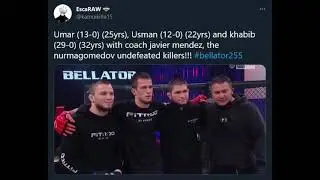 Twitter Reacts to Usman Nurmagomedov's First Win at Bellator 255 👏👏, Khabib is cornering him 🦅🦅