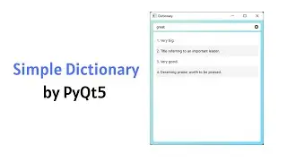 PyQt5 Programs | A Simple Dictionary