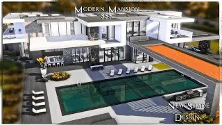 Modern Mega Mansion + New Shade Design | The Sims 4 [NO CC]