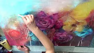 Spontaneous Abstract Floral painting / Acrylic Painting/Demo/MariArtHome