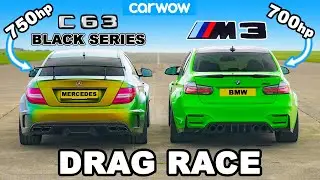 750hp AMG C63 Black Series v 700hp BMW M3: DRAG RACE 1/4, 1/2 and 1-MILE!