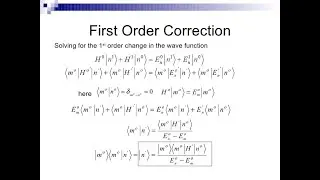 Ist order correction to the wave function in quantum mechanics
