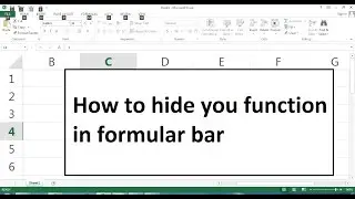 how to hide functions on the formular bar