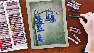 Oil Pastel Tutorial - BLUE BELLS