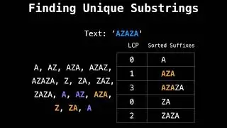 Suffix array finding unique substrings