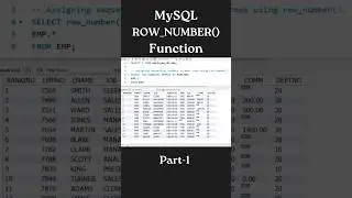 row_number( ) in MySQL | windows functions in MySQL | #mysql #sql