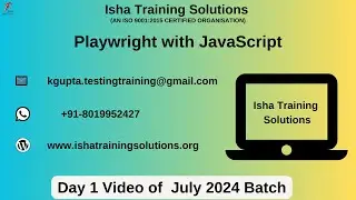 Playwright with JavaScript  Day 1 on 16th July 2024