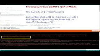 NodeMCU ESP8266 kFirebaseFingerprint Error (Error Compiling For Board NodeMCU 1.0 )