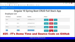 Angular 10 + Spring Boot CRUD Full Stack App - 25 - Its Demo Time and Source Code on GitHub