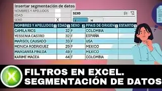 FILTROS EN EXCEL. SEGMENTACION DE DATOS.