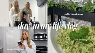 VLOG: life updates, making an herb garden, hormone test results, new hair + basil pesto recipe!