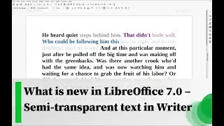 What is new in LibreOffice 7.0 – Semi-transparent text in Writer